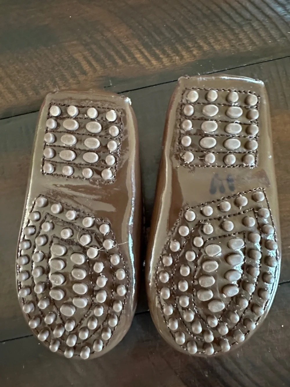 Janie and Jack Girls' Brown Patent Bow Moccasins